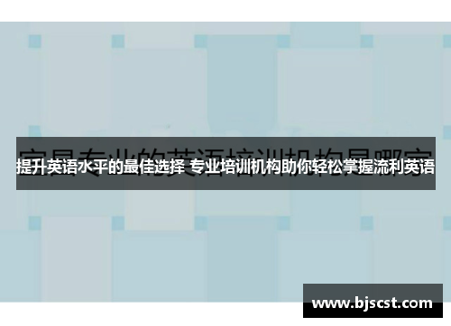 提升英语水平的最佳选择 专业培训机构助你轻松掌握流利英语